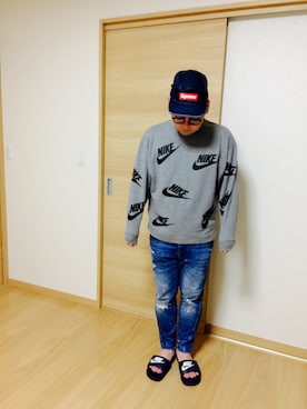 「NIKE（ナイキ）のアイテム（ビーチサンダル）」を使った、TOMOさん（メンズ・165cm）の春コーディネート