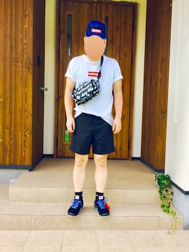 「Supreme x The North Face」｜「アイテム（帽子）」を使った、TOMOさん（メンズ・165cm）の夏コーディネート