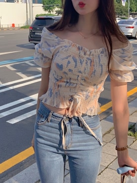 「アイテム（腕時計、ブラウン系）」を使った、AnnAさん（レディース・165cm）の夏コーディネート