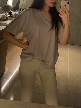 「gray」｜「アイテム（ビーチサンダル）」を使った、AnnAさん（レディース・165cm）の夏コーディネート