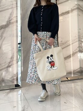 「アイテム（バッグ、ホワイト系）」を使った、オグラさん（レディース・166cm）の冬コーディネート