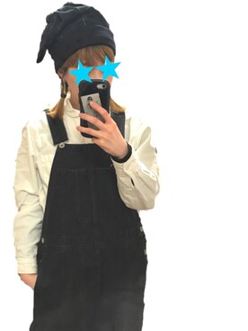「おさげ」｜「アイテム（オールインワン・サロペット）」を使った、Kanahoさん（レディース・153cm）の冬コーディネート