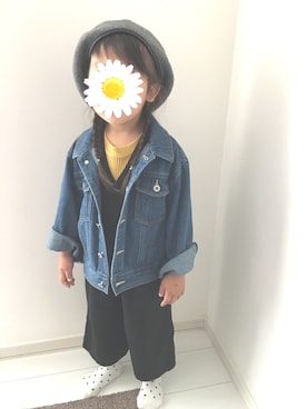 「GLOBAL WORK（グローバルワーク）のアイテム（その他）」を使った、もっぷがーるさん（キッズ・100cm）の秋コーディネート