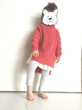 「CIAOPANIC TYPY（チャオパニックティピー）のアイテム（チュニック）」を使った、もっぷがーるさん（キッズ・100cm）の冬コーディネート
