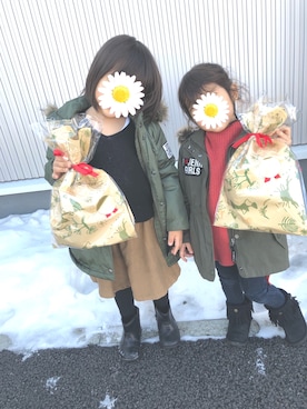「CIAOPANIC TYPY（チャオパニックティピー）のアイテム（チュニック）」を使った、もっぷがーるさん（キッズ・100cm）の冬コーディネート