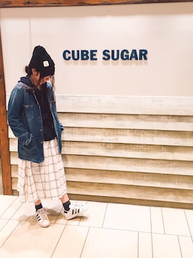 「CUBE SUGAR（キューブシュガー）のアイテム」を使った、やぎさん（レディース・163cm）の冬コーディネート