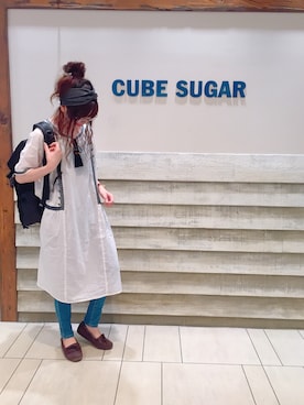 「CUBE SUGAR（キューブシュガー）のアイテム」を使った、やぎさん（レディース・163cm）の夏コーディネート