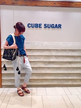 「CUBE SUGAR（キューブシュガー）のアイテム」を使った、やぎさん（レディース・163cm）の夏コーディネート