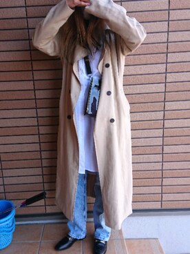「LVEU.（ラブユ.）のアイテム（トレンチコート）」を使った、no...。さん（レディース・174cm）の春コーディネート