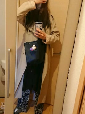 「LVEU.（ラブユ.）のアイテム（トレンチコート）」を使った、no...。さん（レディース・174cm）の春コーディネート