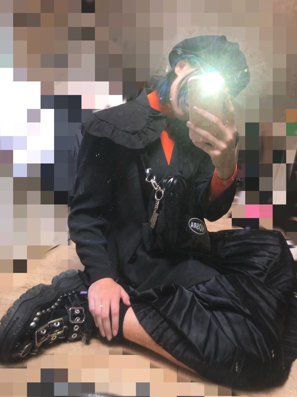 「harajuku、原宿、原宿スタイル」｜「NOSRAのアイテム（ショルダーバッグ、ブラック系）」を使った、albaさん（レディース・169cm）の秋コーディネートの1枚目の写真