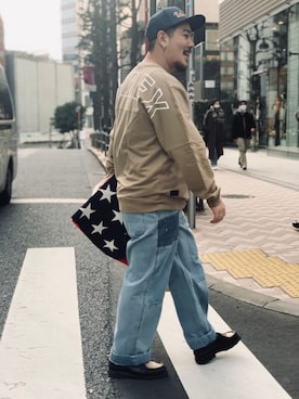 「アイテム（スウェット）」を使った、kazukiさん（メンズ・175cm・20代）の春コーディネート