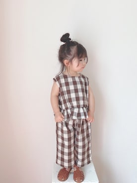 「kids」｜「アイテム（セットアップ）」を使った、hina.さん（キッズ・90cm）の春コーディネート