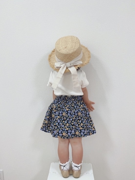 「petit main（プティマイン）のアイテム（バレエシューズ）」を使った、hina.さん（キッズ・90cm）の春コーディネート