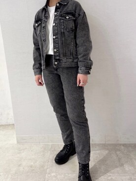 「SPINNS(スピンズ)のアイテム(デニムジャケット)」を使った、noaさん(レディース・162cm)の冬コーディネート