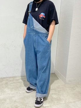 「SPINNS（スピンズ）のアイテム（サロペット/オーバーオール）」を使った、noaさん（レディース・162cm）の夏コーディネート