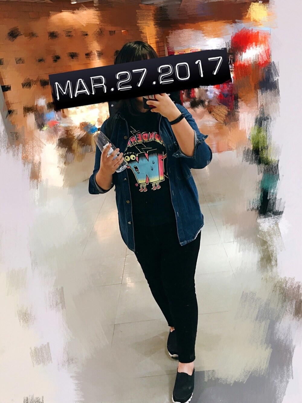 「ootd、plussize、school」｜「FOREVER 21のアイテム（ジャケット/アウター、ブルー系）」を使った、Wei Hsuan さん（レディース・172cm）の春コーディネートの1枚目の写真