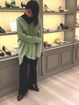 「WA ORiental TRaffic（ダブルエーオリエンタルトラフィック）の★ビットスクエアローファー★2114（ローファー）」を使った、kurashkiさん（レディース・163cm）の春コーディネート