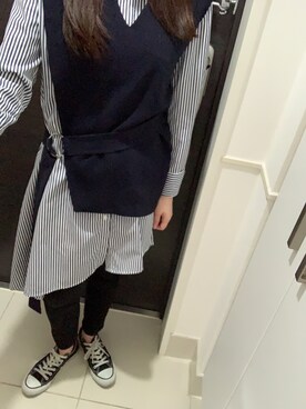 「UNIQLO（ユニクロ）のWOMEN ウルトラストレッチジーンズ（デニムパンツ）」を使った、mさん（レディース・161cm）の春コーディネート