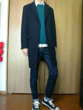 3つさん（メンズ・186cm）の冬コーディネート