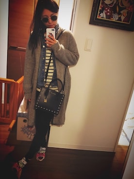 「UNIQLO（ユニクロ）のWOMEN ウルトラストレッチジーンズ（デニムパンツ）」を使った、♡ Karin ♡さん（レディース・158cm）の冬コーディネート