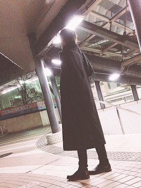 「unrelaxing（アンリラクシング）のアイテム（ピーコート）」を使った、Shoogoさん（メンズ・180cm）の冬コーディネート