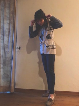 「フユコーデ」｜「アイテム（スリッポン）」を使った、EMAさん（レディース・160cm）の冬コーディネート