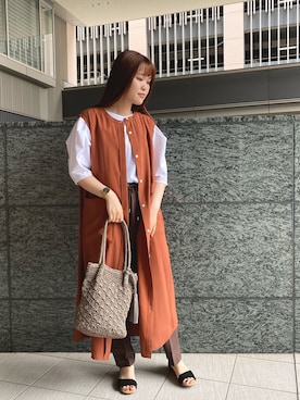 「RODE SKO（ロデスコ）のMARIA タッセルペーパーショルダー（ショルダーバッグ）」を使った、natsukiさん（レディース・158cm）の春コーディネート