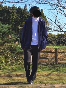 「unrelaxing（アンリラクシング）のアイテム（ブルゾン）」を使った、nnnさん（メンズ・178cm）の冬コーディネート