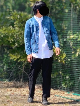 ノーカラーデニムジャケット のメンズ人気ファッションコーディネート Wear
