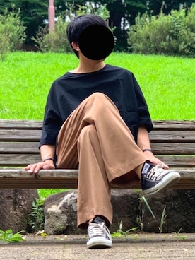 「revertical（リバーティカル）のアイテム（トップス）」を使った、nnnさん（メンズ・178cm）の夏コーディネート