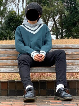 「BASQUE magenta（バスクマゼンタ）のアイテム（ニット/セーター）」を使った、nnnさん（メンズ・178cm）の春コーディネート