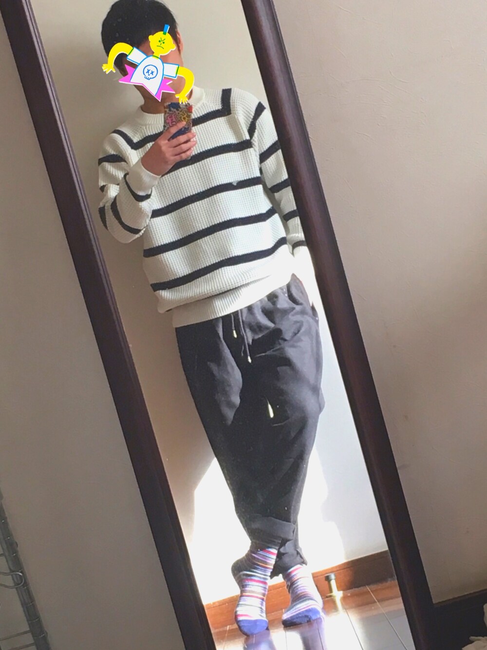 「ootd、outfit、WEARBOOKエントリー、WEAR始めました！、SENSEOFPLACE、fashion、Kobe、knit、knitwear」｜「SENSE OF PLACE by URBAN RESEARCHのアイテム（その他パンツ、ブラック系）」を使った、Mさん（メンズ・168cm）の冬コーディネートの1枚目の写真