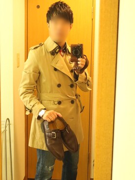 「Paraboot」｜「アイテム（トレンチコート）」を使った、わっくー！さん（メンズ・168cm）の春コーディネート