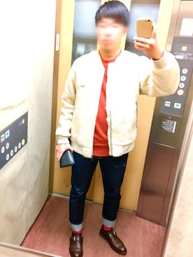 「ボッテガヴェネタ」｜「アイテム（ブルゾン）」を使った、わっくー！さん（メンズ・170cm）の冬コーディネート