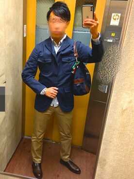 「Johnbull Private labo（ジョンブルプライベートラボ）のアイテム（テーラードジャケット）」を使った、わっくー！さん（メンズ・170cm）の秋コーディネート