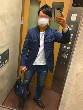 「Johnbull Private labo（ジョンブルプライベートラボ）のアイテム（ジャケット/アウター）」を使った、わっくー！さん（メンズ・170cm）の春コーディネート