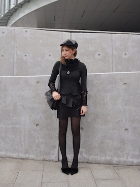 「axes femme（アクシーズファム）のアイテム（ショルダーバッグ）」を使った、Lollyさん（レディース・159cm）の冬コーディネート
