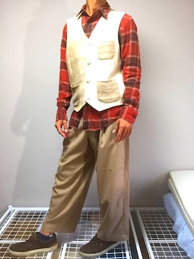 「SCAPA（スキャパ）のアイテム」を使った、あきらさん（メンズ・171cm）の秋コーディネート