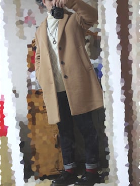 「チェスターコート キャメル」｜コウキさん（メンズ・165cm）の冬コーディネート