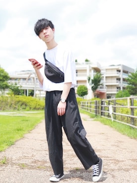 「アイテム（音楽/本・雑誌、ホワイト系）」を使った、スバルさん（メンズ・167cm）の夏コーディネート