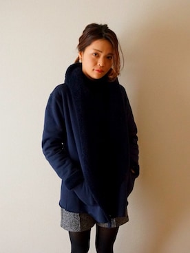 「ショーパン」｜「アイテム（その他アウター）」を使った、さとぴさん（レディース・164cm）の冬コーディネート