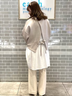 「earth music&ecology（アースミュージックアンドエコロジー）のアイテム（スウェット）」を使った、Ruiさん（レディース・153cm）の冬コーディネート