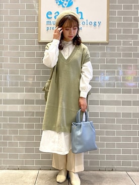 「earthstaff」｜Ruiさん（レディース・153cm）の冬コーディネート