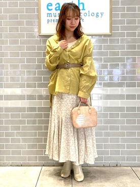 「earth music&ecology（アースミュージックアンドエコロジー）のアイテム（ボストンバッグ）」を使った、Ruiさん（レディース・153cm）の春コーディネート