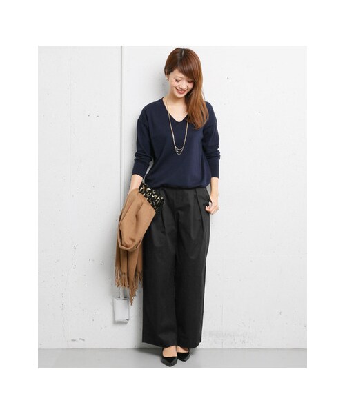 URBAN RESEARCH DOORS（アーバンリサーチドアーズ）の「コットンタックワイドパンツ（パンツ・レディース・KHAKI/BEIGE/BLACK・36/38/40）」の6枚目の写真