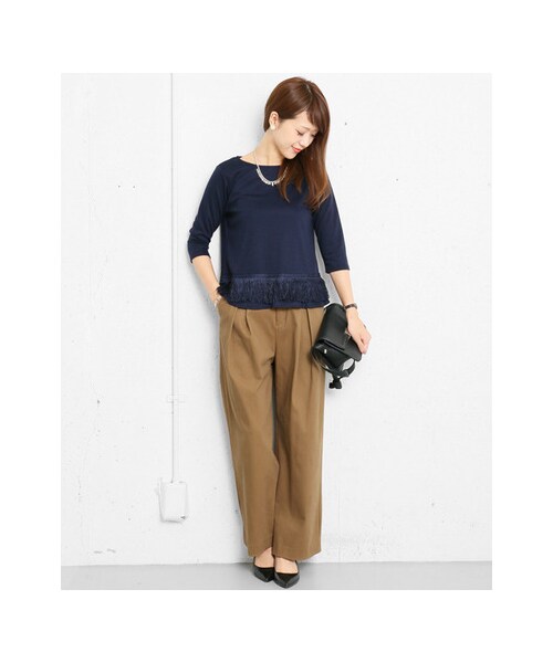 URBAN RESEARCH DOORS（アーバンリサーチドアーズ）の「コットンタックワイドパンツ（パンツ・レディース・KHAKI/BEIGE/BLACK・36/38/40）」の10枚目の写真