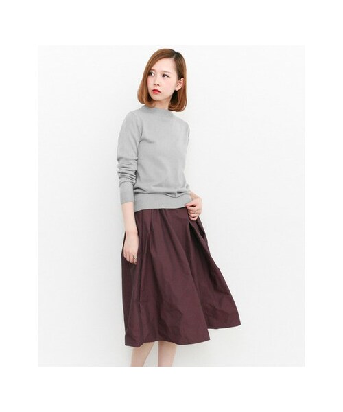 KBF（ケイビーエフ）の「メモリータックフレアスカート（スカート・レディース・WINE/BLACK・one）」の6枚目の写真
