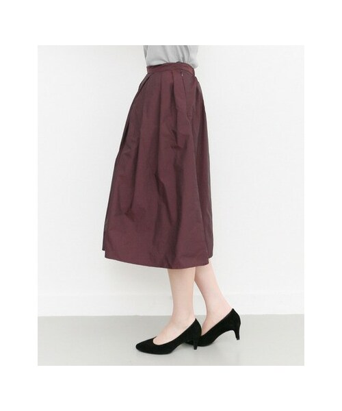 KBF（ケイビーエフ）の「メモリータックフレアスカート（スカート・レディース・WINE/BLACK・one）」の8枚目の写真