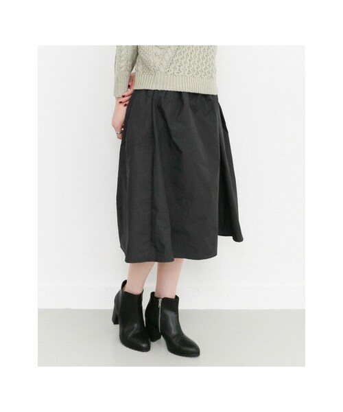 KBF（ケイビーエフ）の「メモリータックフレアスカート（スカート・レディース・WINE/BLACK・one）」の3枚目の写真